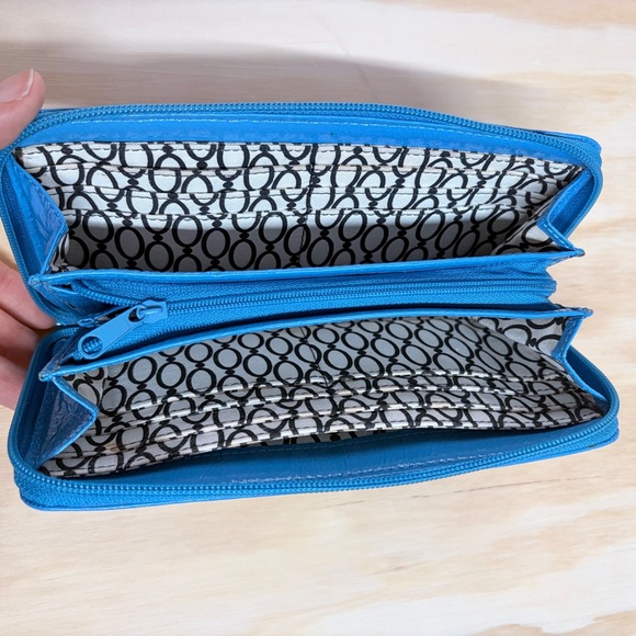 HOBO Turquoise Leather Zip Around Wallet Continental Organizer aqua - Picture 5 of 16